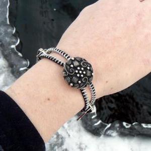 Silver Steampunk Zipper Bracelet