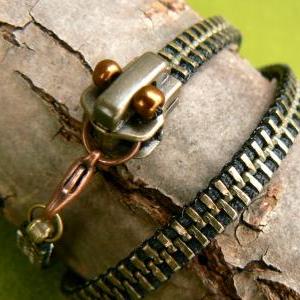 Steampunk Snake Bracelet - Zipper Bracelet