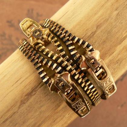 Uno Dos Tres Zipper Bracelet - Steampunk Bracelet..