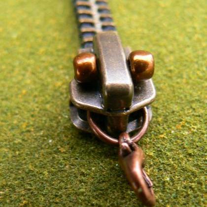 Steampunk Bracelet - Zipper Bracelet - Wrap..