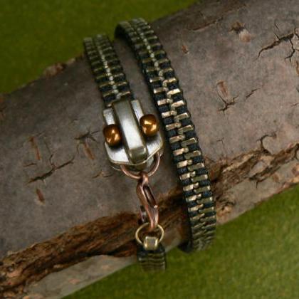 Steampunk Bracelet - Zipper Bracelet - Wrap..