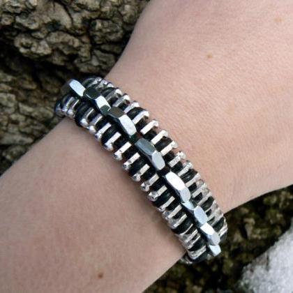 Industrial Bracelet - Zipper Bracelet - Chain..