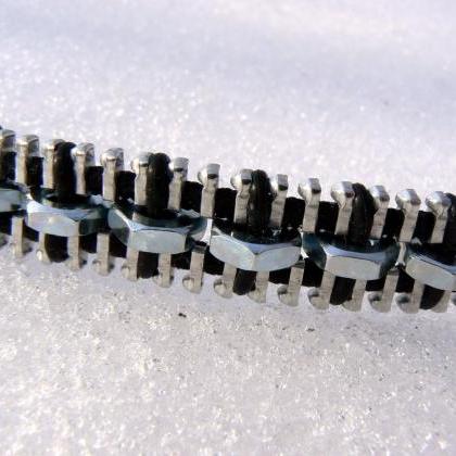 Industrial Bracelet - Zipper Bracelet - Chain..