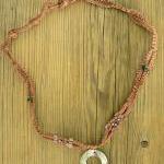 Extra Long Macrame Hemp Necklace With A Mother Of..
