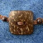 Hand-knotted Hemp Necklace With Wooden Button..
