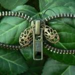 Steampunk Moth Zipper Bracelet