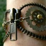 YOLO Antique Brass Zipper Bracelet