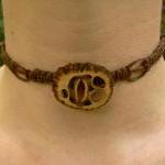 Hemp Macrame Necklace With Black Walnut Pendant
