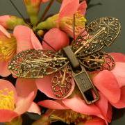 Steampunk Brooch - Zipper Brooch - Butterfly Brooch