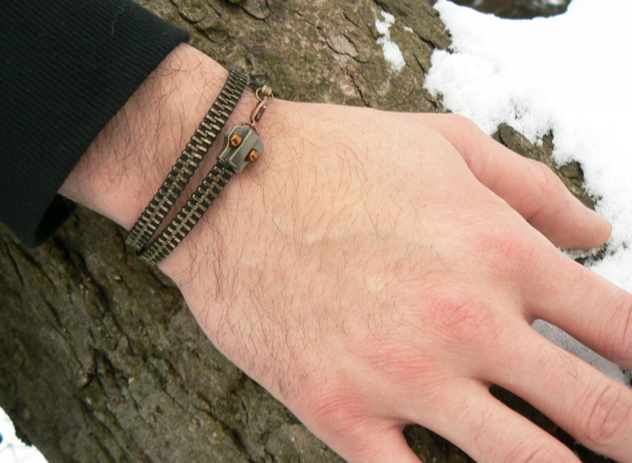 Steampunk Bracelet - Zipper Bracelet - Wrap Bracelet - Snake Bracelet - Ouroboros Bracelet
