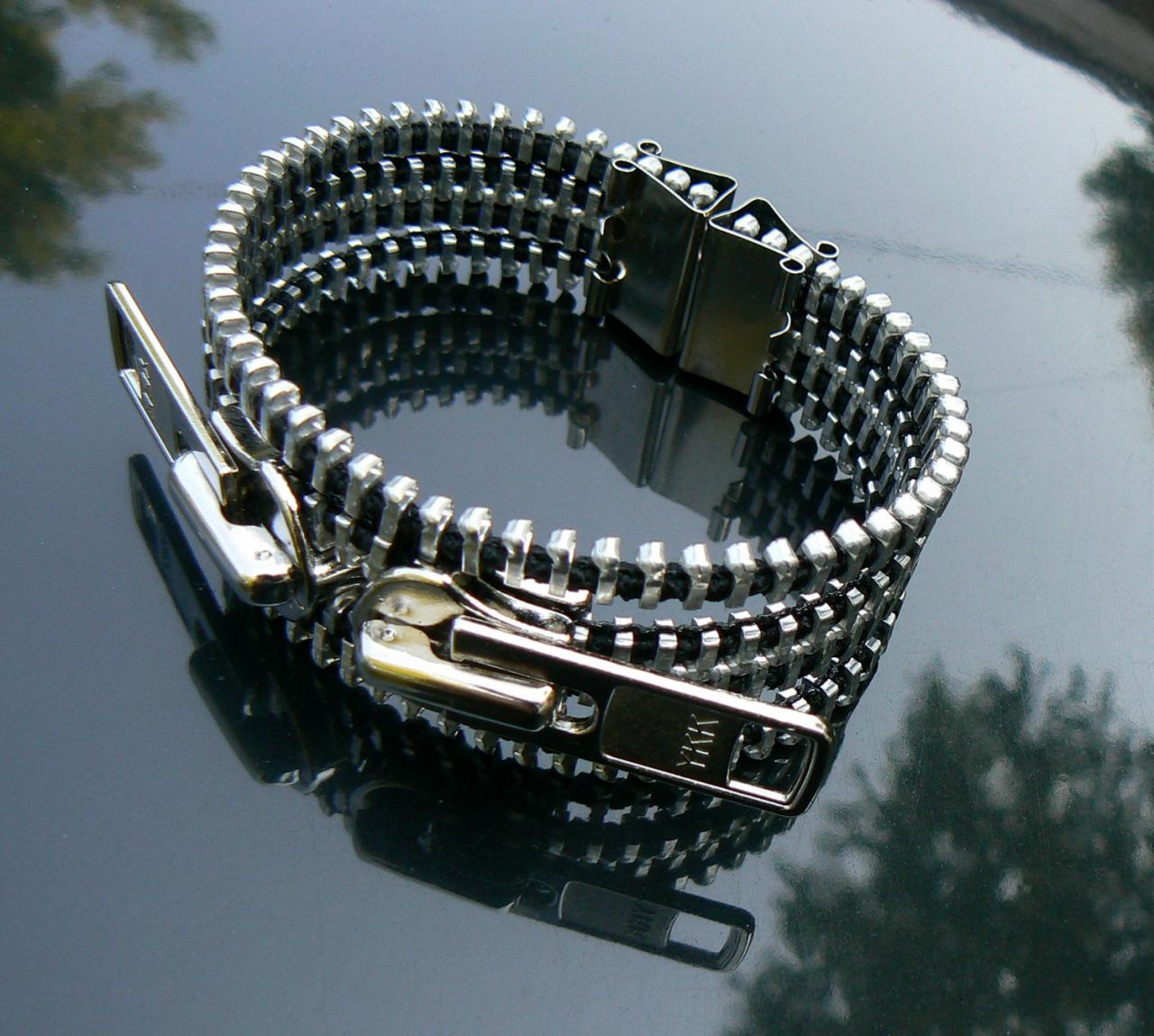 Industrial Bracelet - Zipper Bracelet - Goth Bracelet - Cuff Bracelet